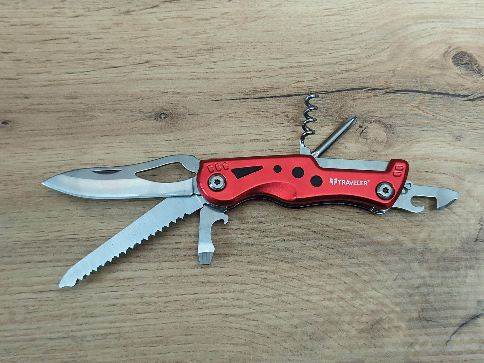 Туристический нож-мультитул Traveler MS-001 red с чехлом
