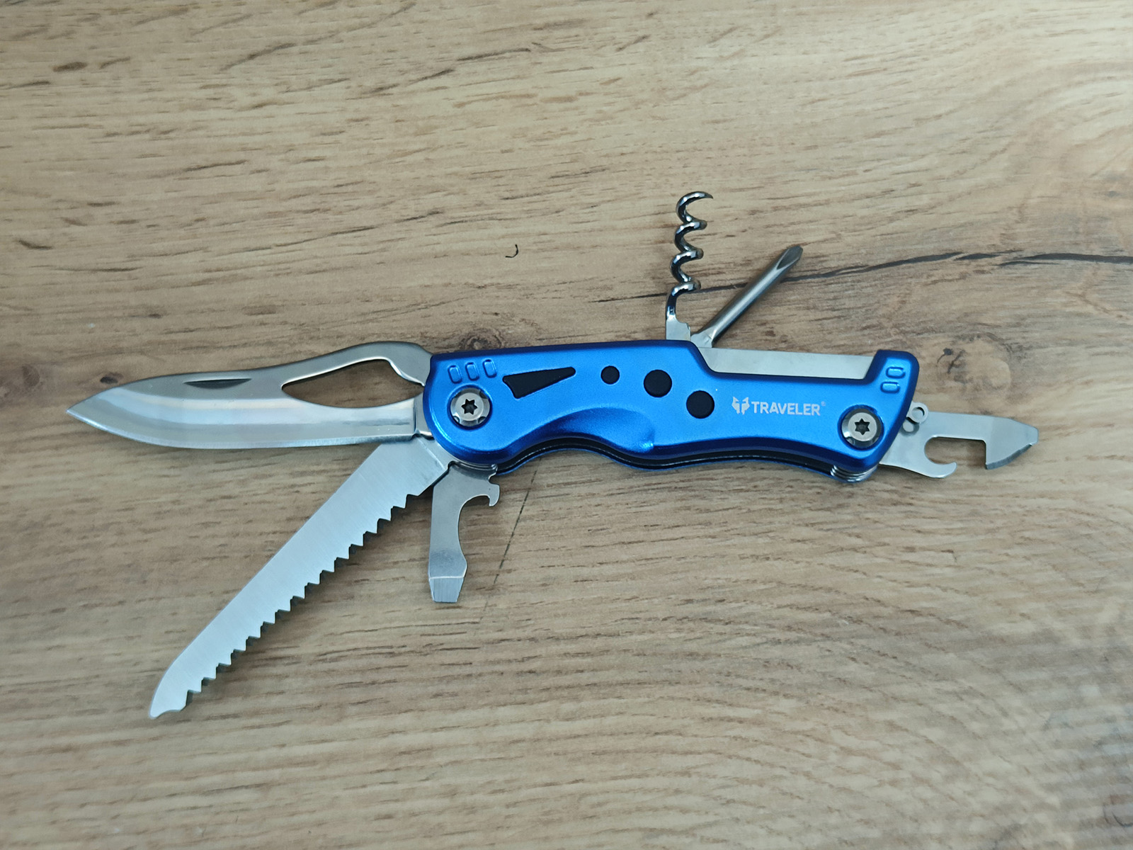Туристический нож-мультитул Traveler MS-001 blue с чехлом