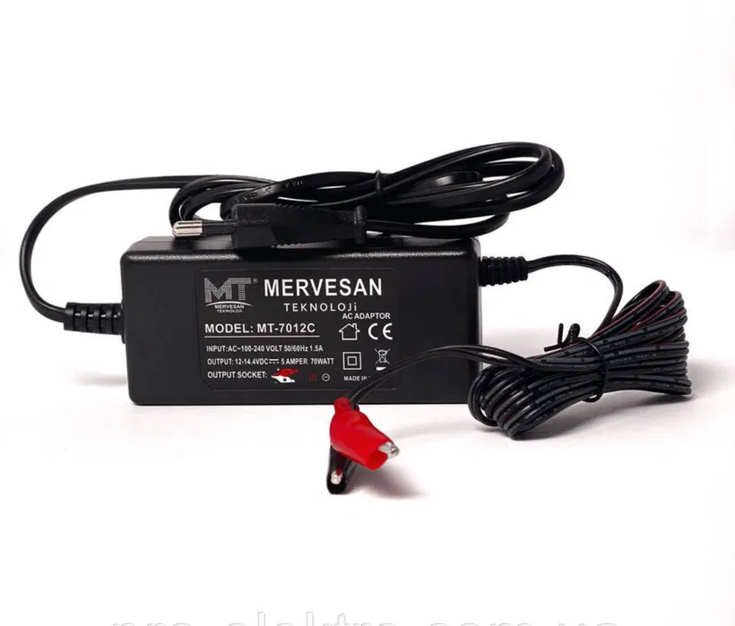 Зарядне MERVESAN для гелевих GEL та свинцево-кислотних AGM акумуляторів (5А 12V 70W Для АКБ 20-100Ah)