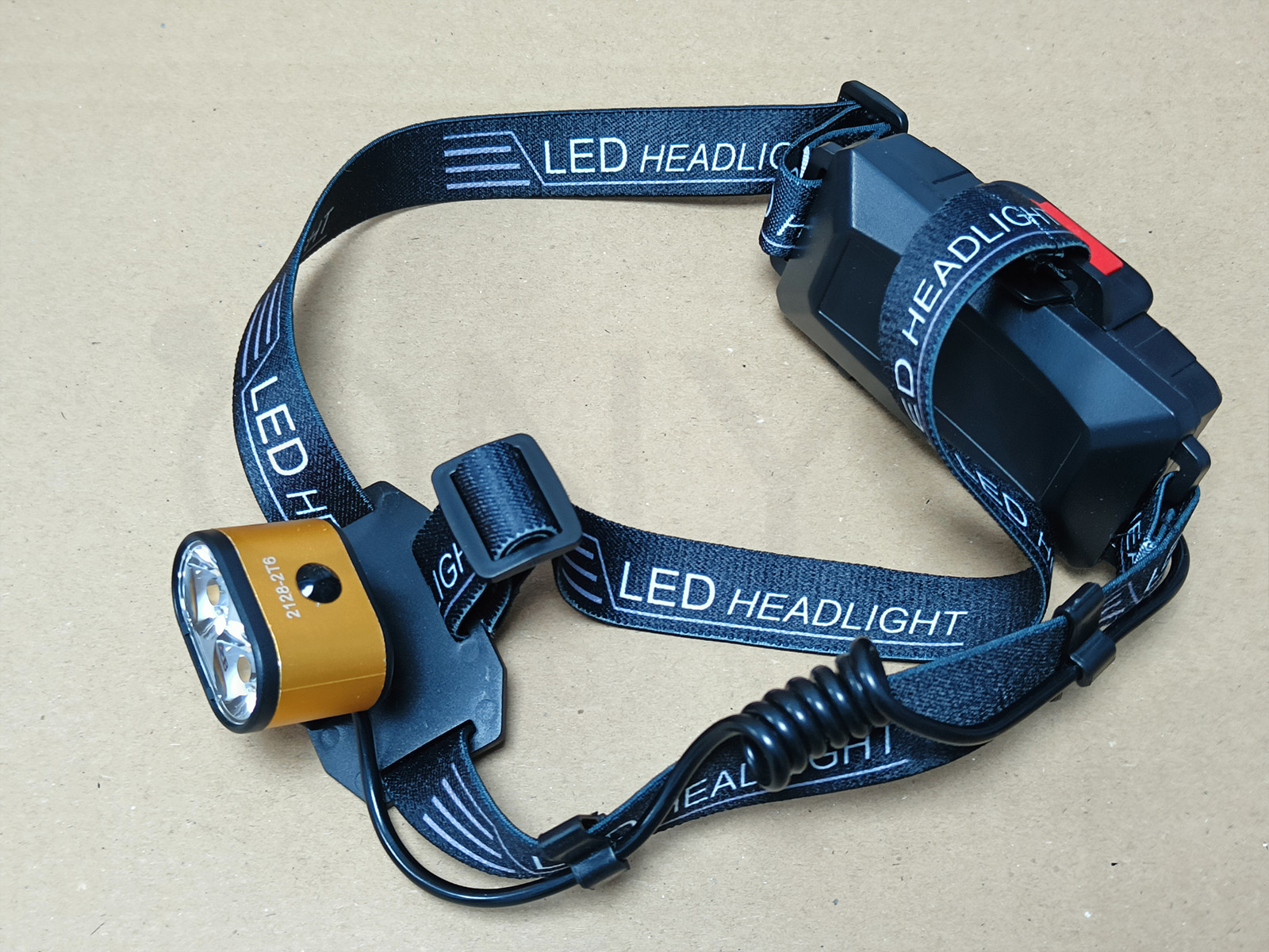 Яркий налобный фонарик Led Power K-28 T6x2  со светодиодом CREE T6 Золотой